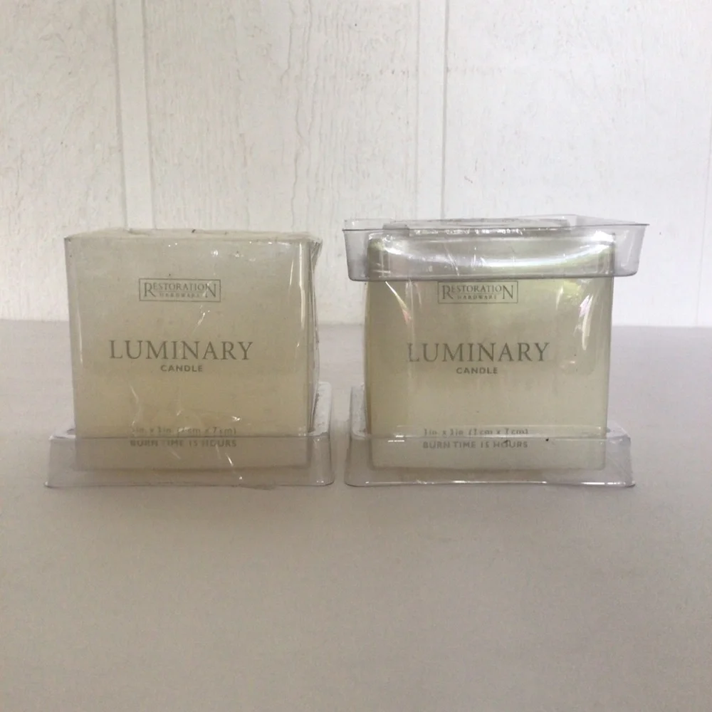 RESTORATION HARDWARE LUMINARY CANDLES SET OF TWO NWT